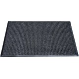Durable Stop-N-Dry Indoor Rubber Backed Carpet Entrance Mat, 36&quot; x 60&quot;, Charcoal