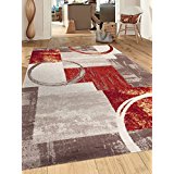 Rugshop Contemporary Abstract Circle Design Soft Indoor Area Rug, 5&#39;3&quot; x 7&#39;3&quot;, Multicolor